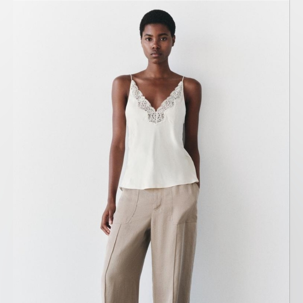 Zara satin & lace top size M NEW